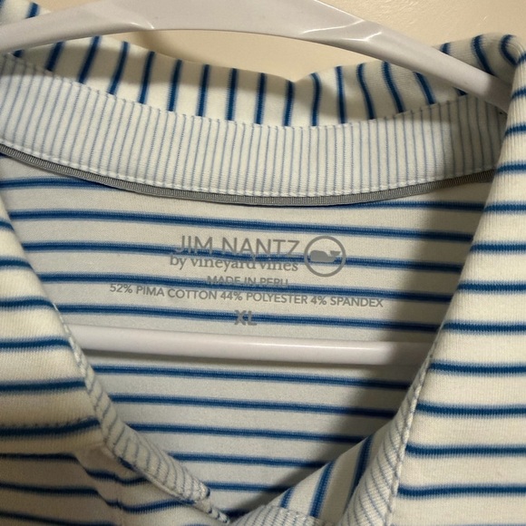 Vineyard Vines Blue and White Striped Polo Shirt - Picture 3 of 3